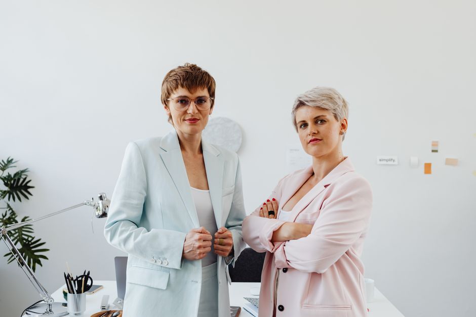Portrait of courageous women leaders influencing corporate transformation